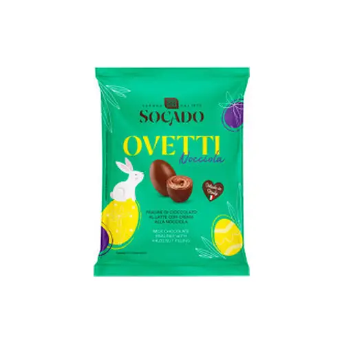 Цукерки шоколадні Яйця з горіховим праліне Socado Ovetti Primevoglie Nocciola110 г Італія