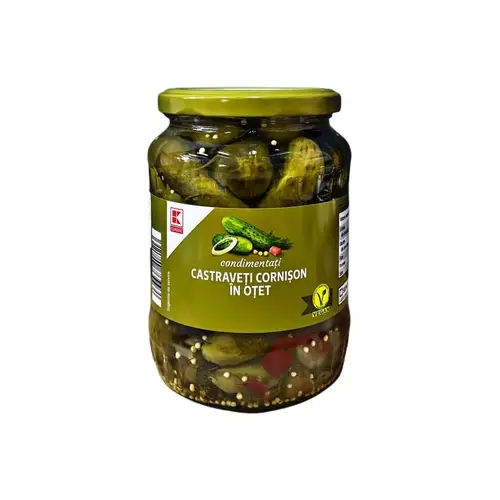 Огірки мариновані Castraveti Cornison in otet Classic 670г/370г Німеччина