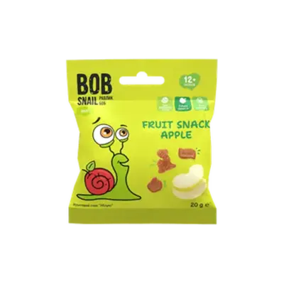 Натуральні снеки для дітей Bob Snail Яблуко 20 г