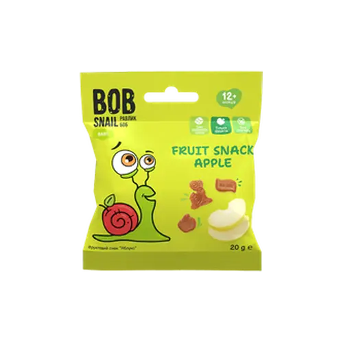 Натуральні снеки для дітей Bob Snail Яблуко 20 г