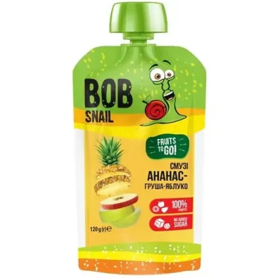 Смузі фруктове Bob SnailАнанас-Груша-Яблуко, пастеризоване, 120 г