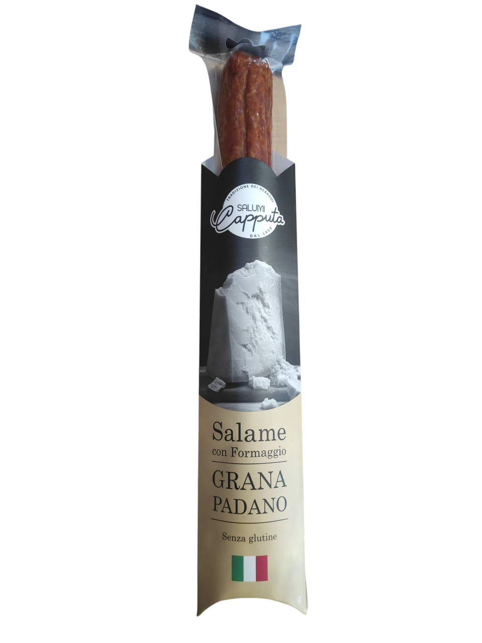 Ковбаса салямі з пармезаном БЕЗ ГЛЮТЕНА Salumi Capputa Salame con Formaggio Grana Padano, 300г Италия