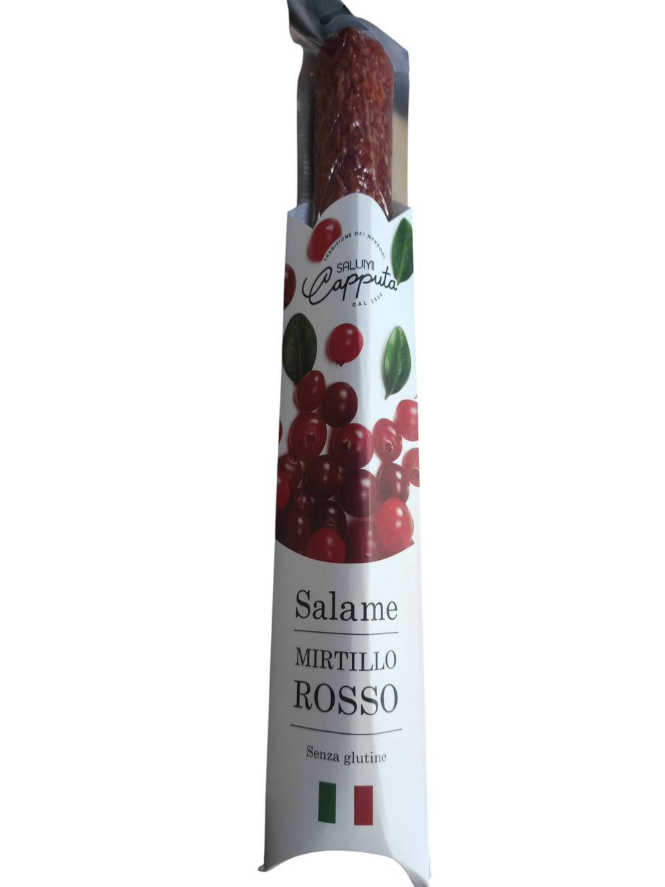 Ковбаса салямі з клюквой БЕЗ ГЛЮТЕНА Salumi Capputa Salame Mirillo Rosso, 300г  Италия