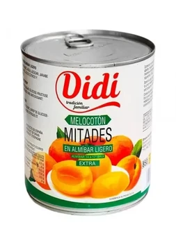 Персик часточками в сиропі БЕЗ ГЛЮТЕНА Didi Extra Melocoton Mitades 850 г Іспанія