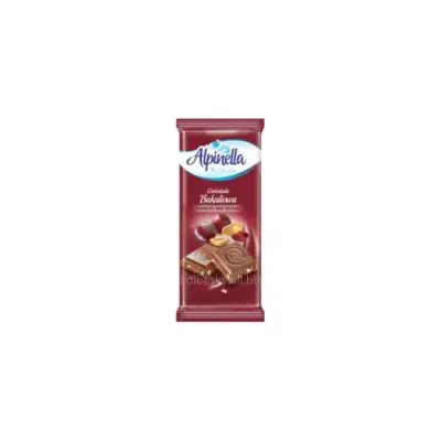 Шоколад "Alpinella Czekolada Peanuts and Raisins" (Альпінелла молочний з арахісом і родзинками), Польща