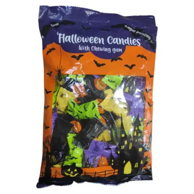 Льодяники кислий мікс із жувальною гумкою HALLOWEEN candies (фарбує язик) 250 г Нідерланди