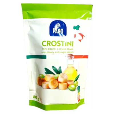 Гренки хлібні пшеничні з оливковою олією Pano Crostini 80г Італія