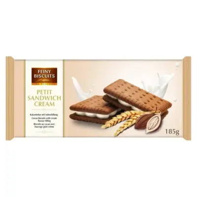 Печиво-сендвіч з какао та вершковим кремом Feiny biscuit Petet sandwich cream 185г Австрія