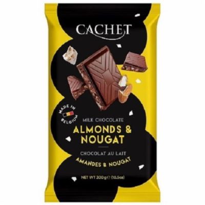 Шоколад CACHET (КАШЕТ) молочний 32% какао Мигдаль та Нуга Бельгія 300 г