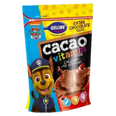 Дитяче какао з вітамінами Щенячий Патруль Gellwe cacao vitamin Paw Patrol 500г Польща