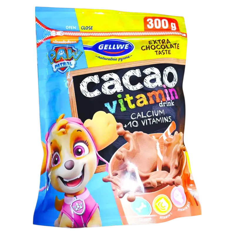 Дитяче какао з вітамінами Щенячий Патруль Gellwe cacao vitamin Paw Patrol 300г Польща
