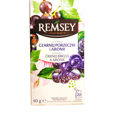 Чай фруктовий з чорною смородиною та горобиною Remsey Czarnej Porzeczki i Aronii (20x2г) 40г Польща