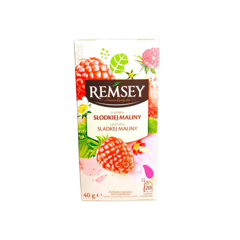 Чай фруктовий Солодка малина Remsey Slodkiel Maliny (20×2г) 40г Польща