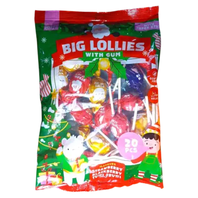 Льодяники на паличці з жувальною гумкою БЕЗ ГЛЮТЕНА Big Lollies (20 шт. х 23 г) 460 г Нідерланди