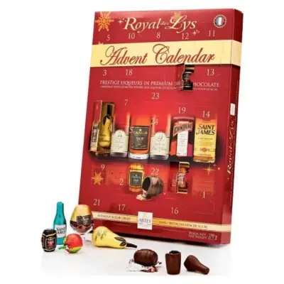 Адвент-календар 24 лікери Royal Des Lys Prestige Dark Chocolate Liqueurs  270 г Німеччина