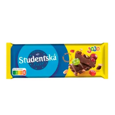 Шоколад молочний з мармеладом, арахісом та родзинками Studentska JOJO Чехія 90г