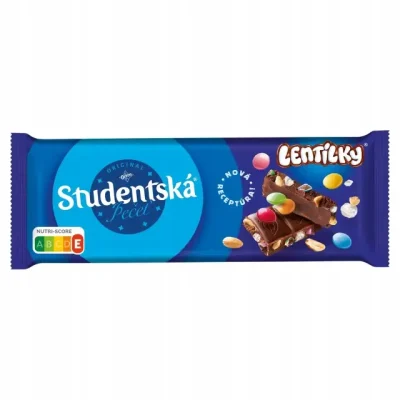 Шоколад молочний з драже арахісом та родзинками Studentska  Lentilky Чехія 90г