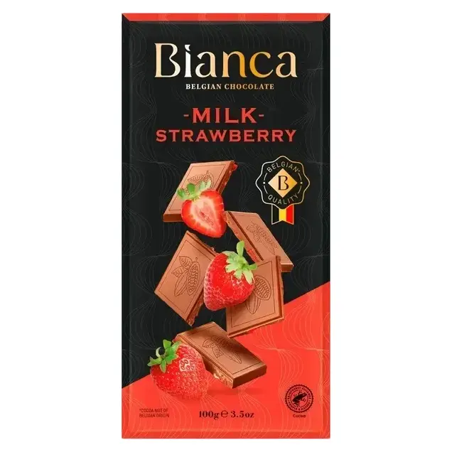 Шоколад молочний із полуницею Bianca Milk Strawberry100г Бельгія