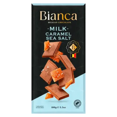 Шоколад молочний солона карамель Bianca Milk Caramel Sea Salt 100 г Бельгія