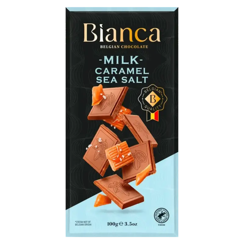 Шоколад молочний солона карамель Bianca Milk Caramel Sea Salt 100 г Бельгія