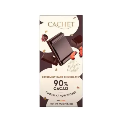 Шоколад екстрачорний 90% какао Cachet Extremely Бельгія 100 г