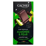 Шоколад Cachet (Кашет) чорний 57% какао з грушею та мигдалем Бельгія 100 г