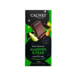 Шоколад Cachet (Кашет) чорний 57% какао з грушею та мигдалем Бельгія 100 г
