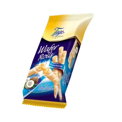 Вафельні трубочки з кокосовим кремом Tago Rolls With coconut 150 г Польща