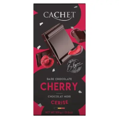 Шоколад Cachet (Кашет) чорний 57% какао з вишнею Бельгія 100 г