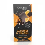 Шоколад Cachet (Кашет) чорний 57% какао з мигдалем та апельсином Бельгія 100 г