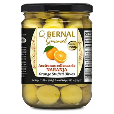 Оливки фаршировані Апельсином БЕЗ ГЛЮТЕНА Bernal Naranja Orange 436 г Іспанія