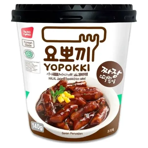 Рисові палички токпоки із соусом Чачжан Yopokki Halal Jjajang Topokki 120г Корея