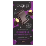 Шоколад чорний 57% какао з ожиною й імбиром Cachet Ginger&Blackberry Бельгія 100 г