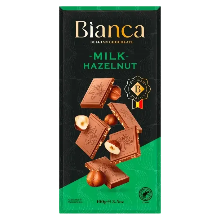 Шоколад молочний з Лісовим горіхом Bianca Milk Hazelnut 100 г Бельгія