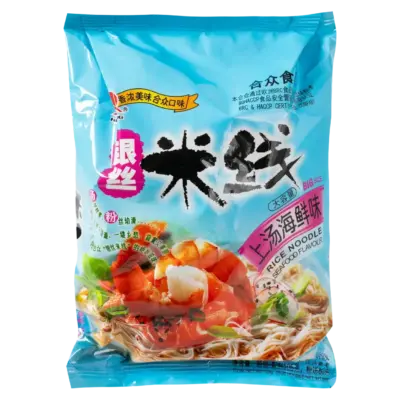 Рисова вермішель швидкого приготування зі смаком морепродуктів Hezhong 105г Китай