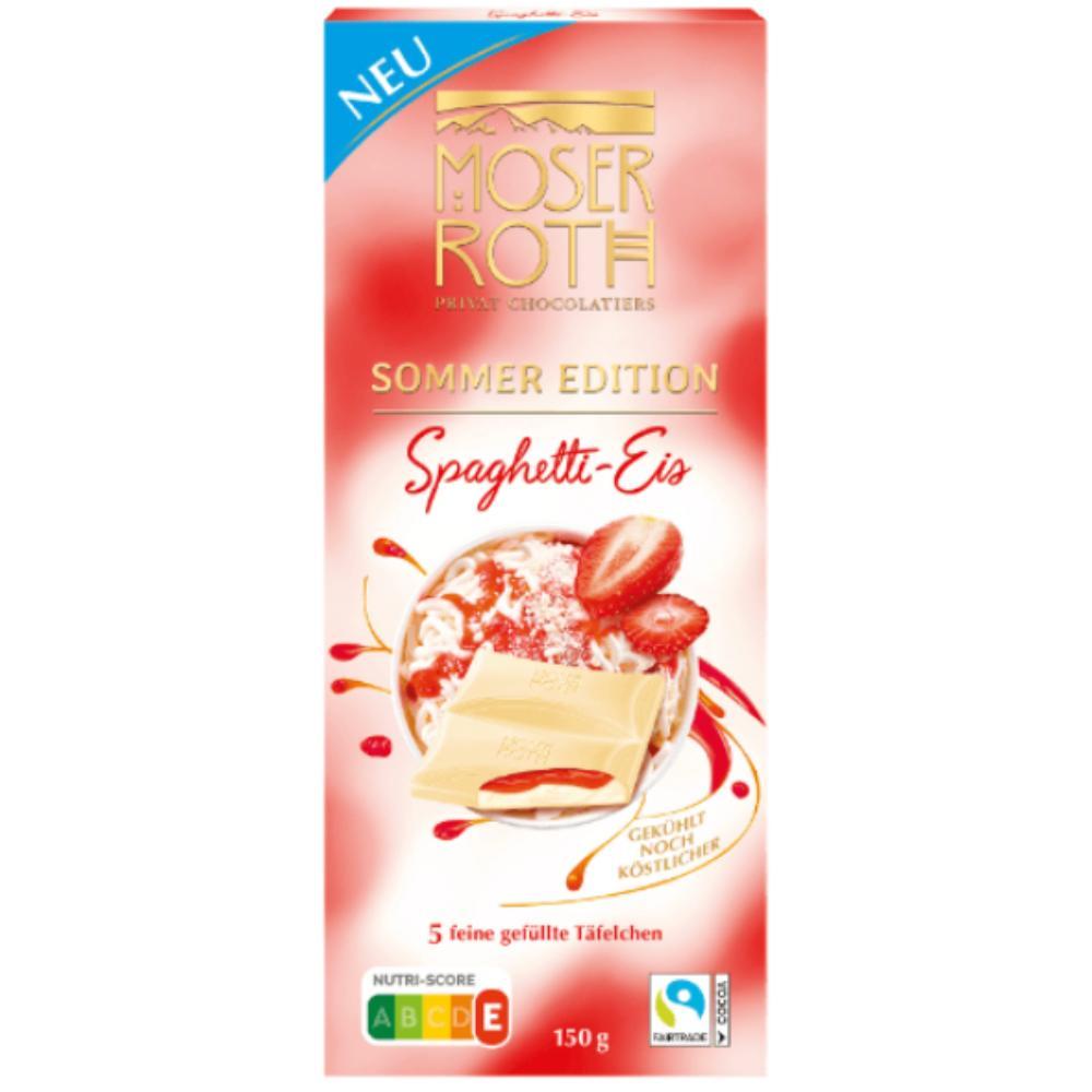 Шоколад білий Полуниця з вершками Moser Roth Sommer Edition Spaghetti Eis, 150 г Німеччина