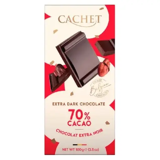 Шоколад Cachet (Кашет) екстра чорний 70% какао Бельгія 100 г
