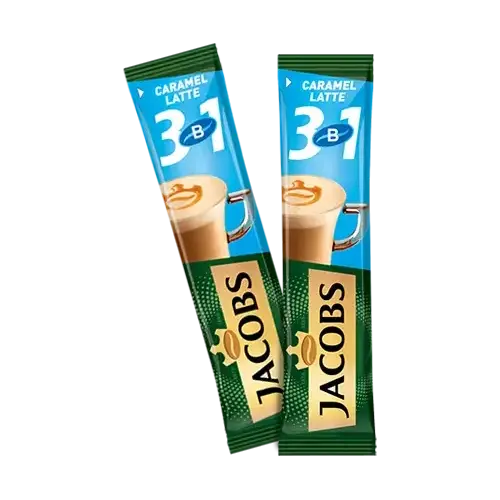 Кава розчинна Jacobs Caramel Latte 3 в 1 в стиках 12.3г