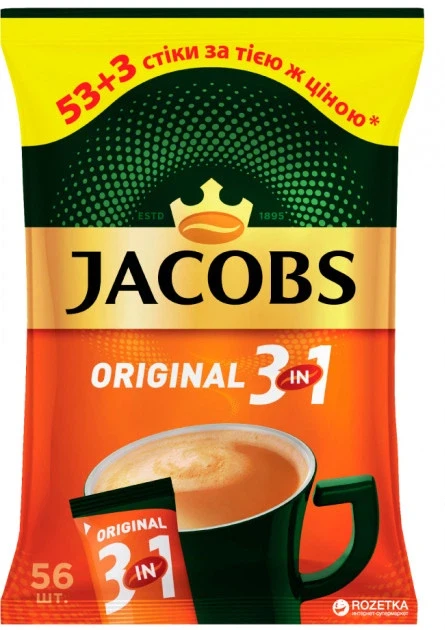 Кава розчинна Jacobs Original 3 в 1 в стиках (56х12г) 672г