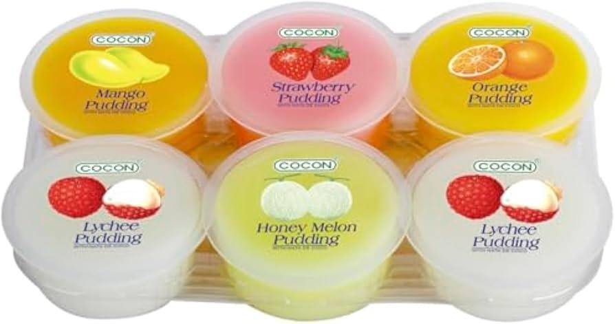 Кокосовий десерт (кокосове желе) з фруктовими смаками Cocon Dessert with coconut gel (6х80г) 480г Малайзія