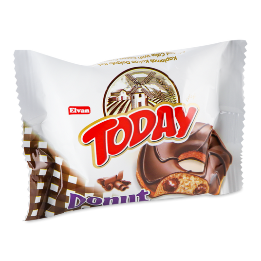 Кекс (донат) в глазурі з шоколадом Elvan Today Donut Kakao 50г Туреччина