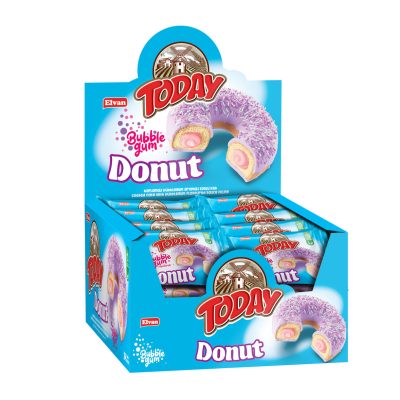 Кекс (донат) у глазурі зі смаком Bubble Gum Elvan Today Donut Babble Gum (24x50г) 1200г Туреччина
