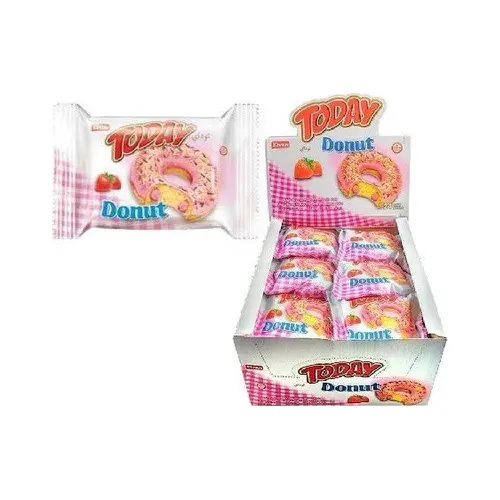 Кекс (донат) у глазурі зі смаком полуниці Elvan Today Donut Blueberry 1200г Туреччина