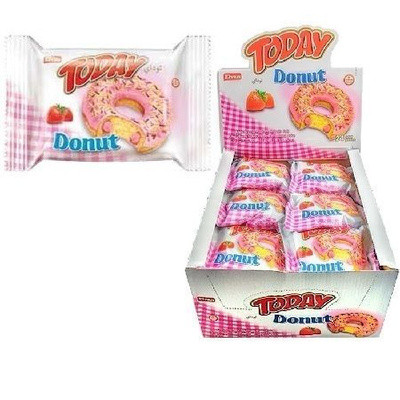 Кекс (донат) у глазурі зі смаком полуниці Elvan Today Donut Blueberry 1200г Туреччина