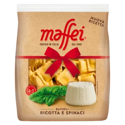 Равіолі з сиром рікотта та шпинатом Maffei Ravioli Ricotta e Spinaci 450г Італія