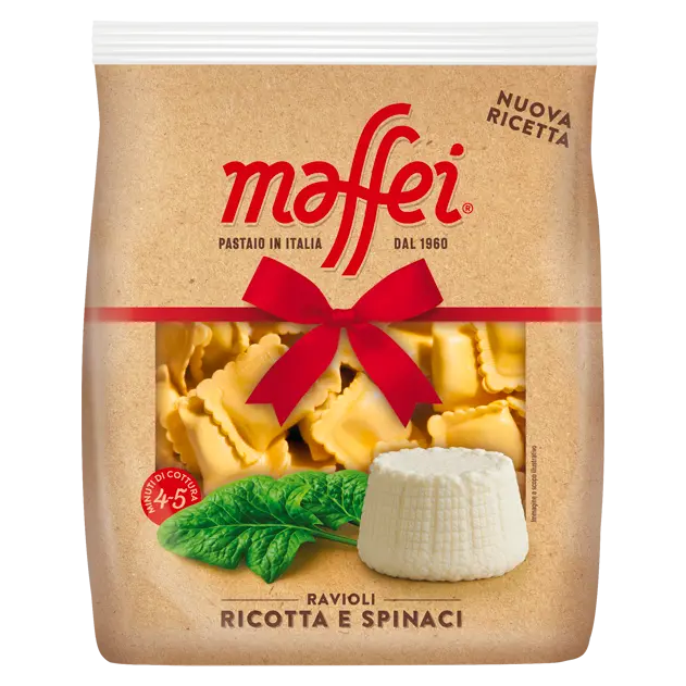 Равіолі з сиром рікотта та шпинатом Maffei Ravioli Ricotta e Spinaci 450г Італія