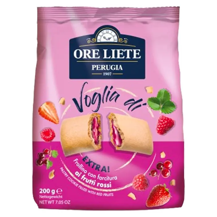 Печиво пісочне з джемом із червоних фруктів Ore Liete Perugia Voglia di Extra 200г Італія