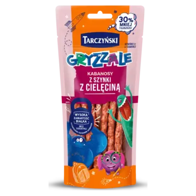 Ковбаски Кабанос  Дитячі з шинкою та яловичиною TARCZYŃSKI Kabanosy Gryzzale 90г Польща
