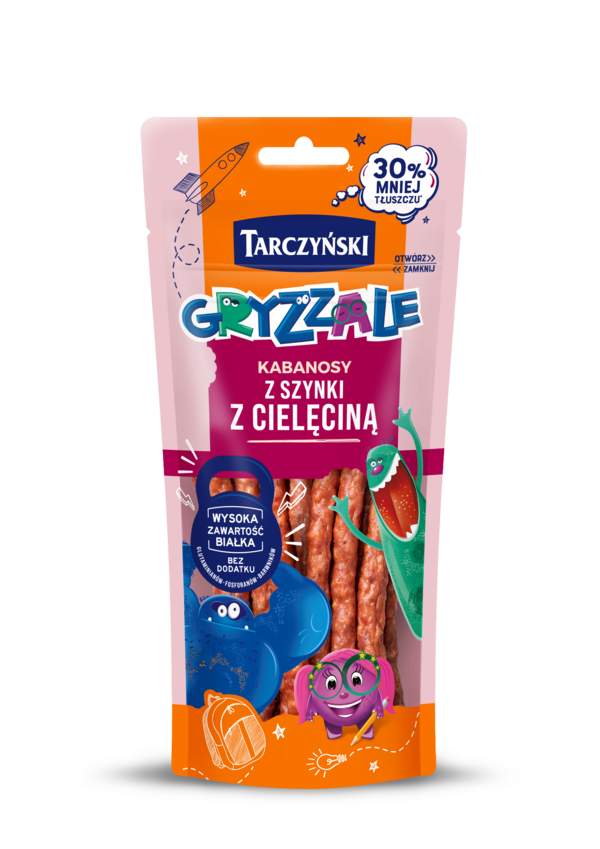 Ковбаски Кабанос  Дитячі з шинкою та яловичиною TARCZYŃSKI Kabanosy Gryzzale 90г Польща