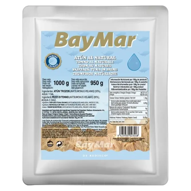 Тунець шматочками натуральний BayMar ATUN al Natural Trozos 1000/950г Іспанія